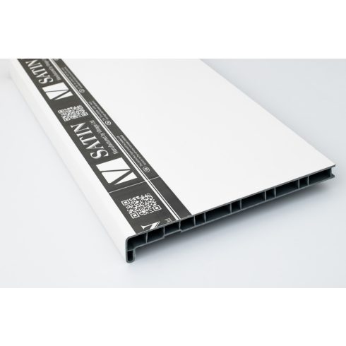 400mm széles SATIN fóliás műanyag uni párkány - Fehér