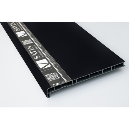 300mm széles SATIN fóliás műanyag uni párkány - Fekete