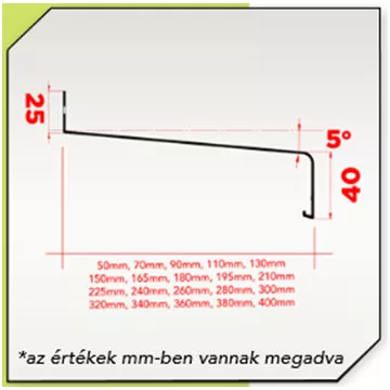 70mm széles Antrazit extrudált alumínium párkány
