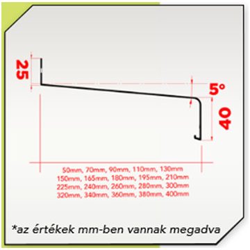  320mm széles világos barna extrudált alumínium párkány RAL 8003