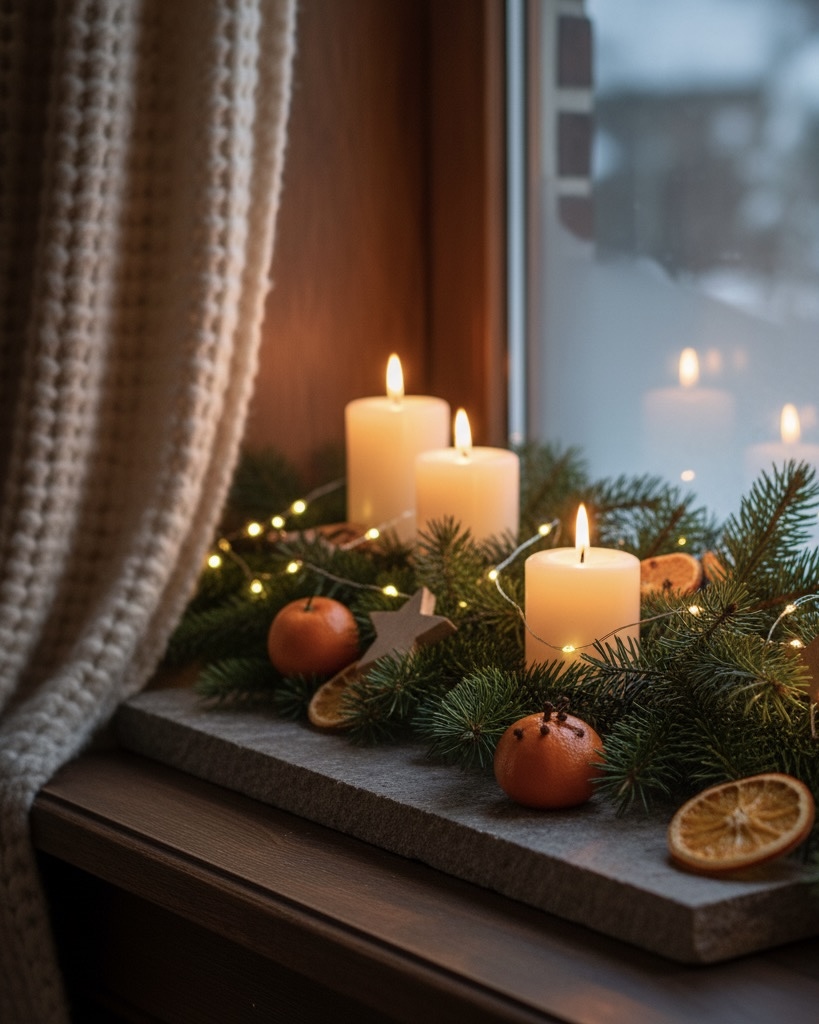 Meleg fények, hideg ablak – téli párkányvilágítási ötletek