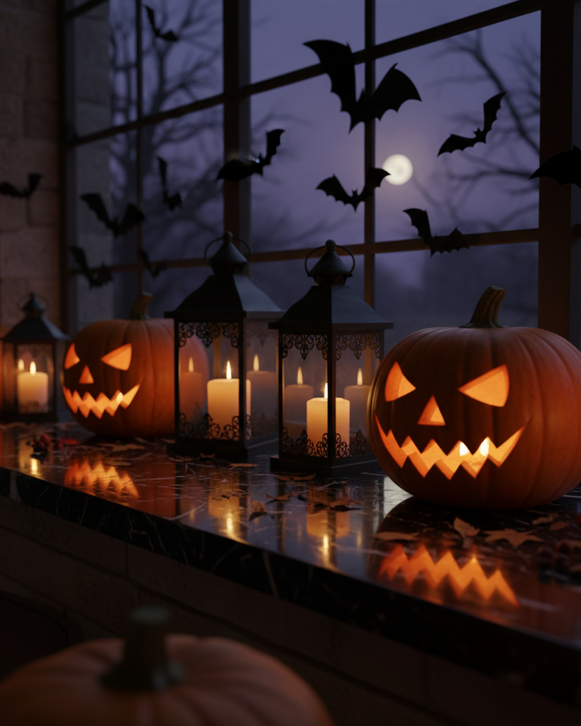 Ablakpárkány-dekoráció Halloweenre – apró részletek, nagy hangulat 