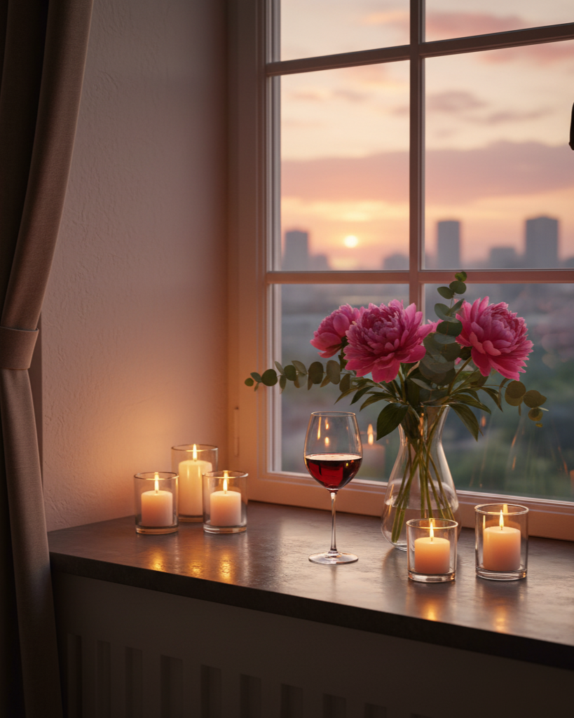 Romantikus pillanatok a párkányon – hangulat az otthonban 