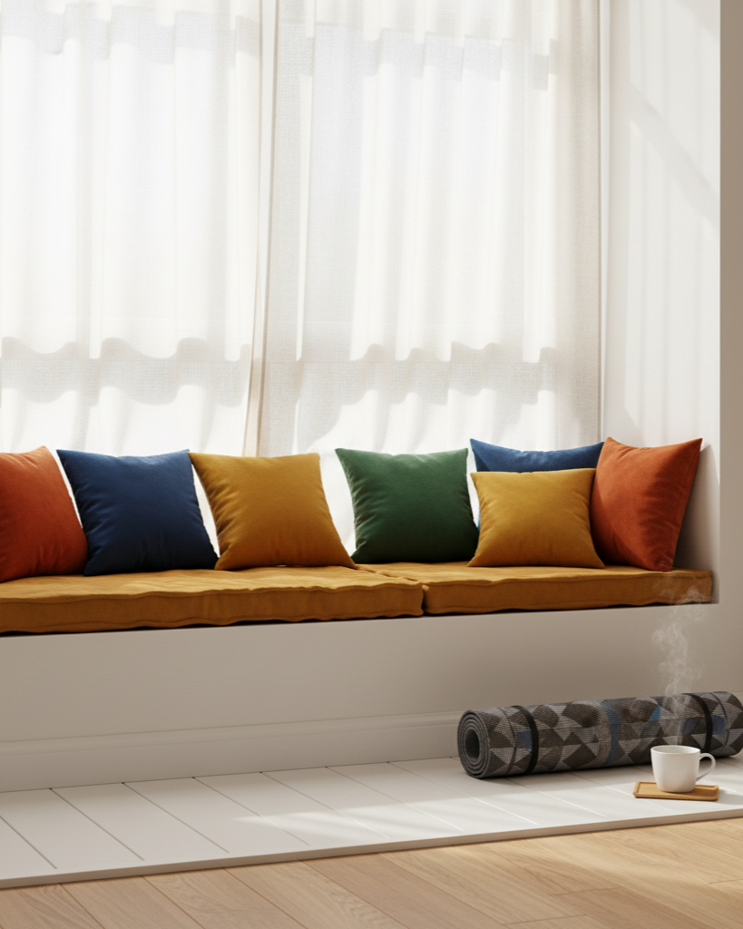 Meditációs sarok az ablaknál – párkány, ahol kikapcsolsz 